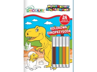 Kolorowanka MSZ Dinozaury- Numerkowe kolorowanie