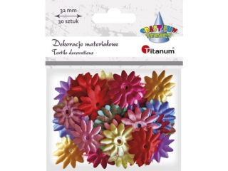 Dekoracje materiałowe kwiatki mix kolorów 30 szt