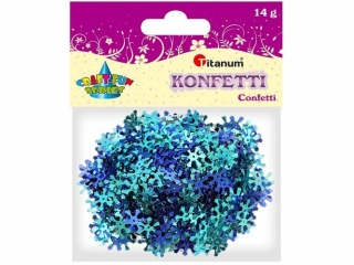 Konfetti Płatki śniegu 14mm morski, ultramaryna 14g