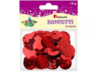 Konfetti Okrągłe 25mm czerwone 14g