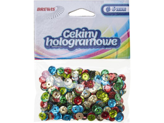 Cekiny BREWIS hologramowe 6mm 12g mix kolorw