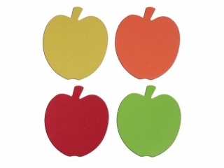 Dekoracje piankowe jab�ka 103x115mm 4 kolory mix 8szt.