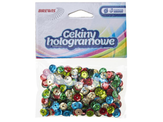 Cekiny hologramowe rozmiar: 8mm waga: 10g kolor: mix