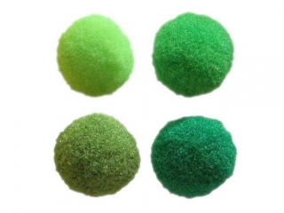 Pompony poliestrowe 10mm 120szt. tonacja zielona