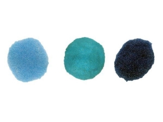 Pompony poliestrowe 10mm 120szt. tonacja niebieska