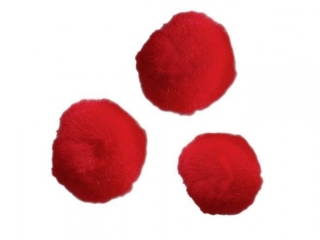 Pompony akrylowe 25mm czerwone 30szt.