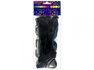 Pompony akrylowe DPCRAFT mix czarne 24szt.