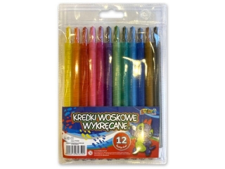 Kredki woskowe PENMATE Kolori wykręcane Dino 12 kolorów