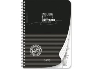 Kołonotatnik ze słownikiem GATIS A5 80k. Black&Grey - Okładka PP