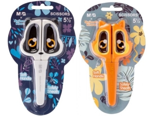 Noyczki szkolne Animal Planet 13, 6cm, z zabezpieczeniem ostrza, mikki uchwyt, MG