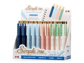 Długopis M&G pstrykany Simple Me, 0,5mm, niebieski,