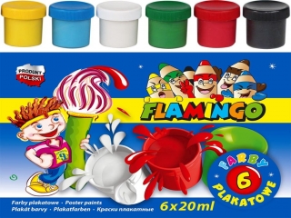 Farby plakatowe FLAMINGO  6 kolorw  FP06 uwaga DATA
