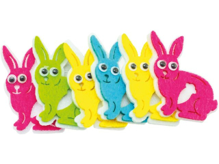 Naklejki z filcu zaj�czki ilo��: 6 szt