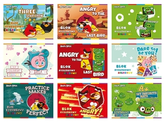 Blok rysunkowy kolorowy A4 20k. INTERDRUK Angry Birds Classi