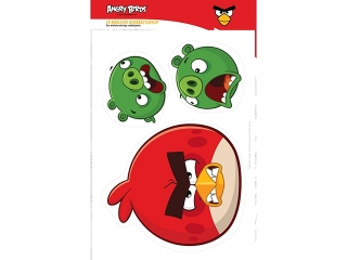 Naklejki dekoracyjne A3 komplet 4 arkusze Angry Birds Classi