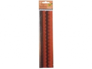 Filcowa koronka wstążka, brązowy mix, 4 szt, Folia
