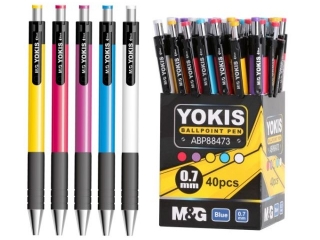Długopis pstrykany M&G Yokis, 0,7mm, czarny
