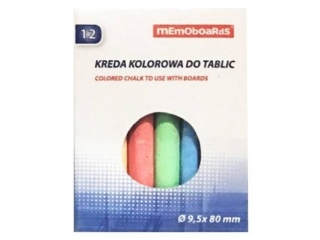 KREDA KOLOROWA DO TABLIC MEMOBOARDS12-KOL. W KARTONIKU Z ZAWIESZK f 9, 5x80mm
