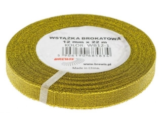 Wstka brokatowa rozmiar: 12mm x 22 m kolor: zoty