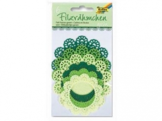 Filcowa koronka okrągła, zielony mix, 4 szt, Folia
