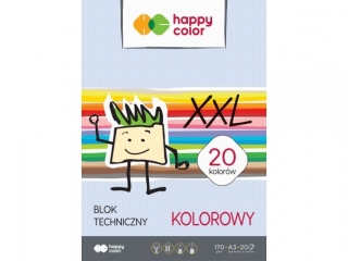 Blok techniczny kolorowy A3 20k. HAPPY COLOR 170g