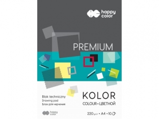 Blok techniczny kolorowy A4 10k. HAPPY COLOR 220g PREMIUM