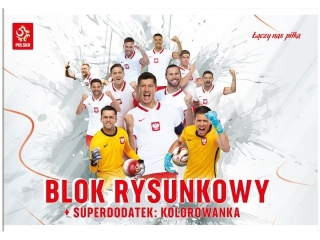 Blok rysunkowy A4 20k. INTERDRUK PZPN z kolorowank