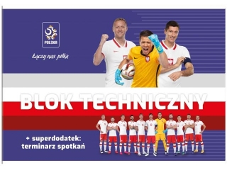 Blok techniczny A4 10k. INTERDRUK PZPN +dodatek kibica