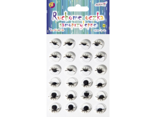 Ruchome oczka MT-6419(163) z rzsami samop.okrge 15mm, bl.24 szt