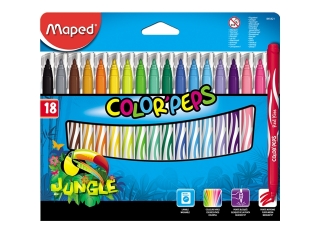 Flamastry MAPED Colorpeps Jungle 18 kolorów