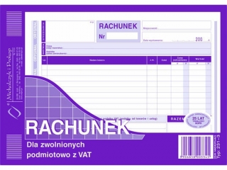 Druk-Rachunek A5 dla zw.z VAT (poziom)