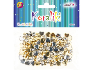 Koraliki plastikowe PJ-8250 w kształcie serc, rozm. 0, 6cm, op. 100szt.