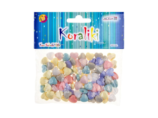 Koraliki w ksztacie serc PJ-5693 rozm. 1, 1cm, otwr 2mm, op. 100szt.