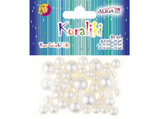 Koraliki plastikowe PJ-6294 perowe, mix rozmiarw, op. 60szt.