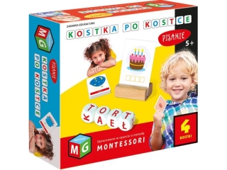 MONTESSORI -ZABAWKA EDUKACYJNA KOSTKA PO KOSTCE-PISANIE 4 KOSTKI