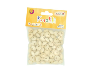 Koraliki drewniane PJ-0782 płaskie 14mm op.80szt. PROM
