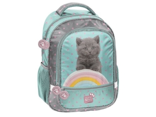 Plecak 43cm (17") PASO dwukomorowy szkolny Studio Pets kot