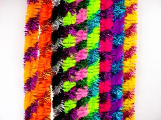 Druciki pluszowe DP-0217 przeplatane metalizowane mix kolorów 9mm x 50cm