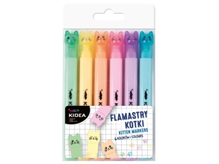 FLAMASTRY KOTKI 6 KOLORW KIDEA