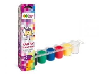 Farby plakatowe HAPPY COLOR Tempera, 6 kol x 25ml