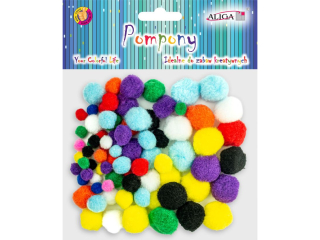 Pompony POM-201 mix kolorów 78szt