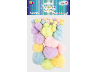 Pompony akrylowe POM-9969 mix kolorów i wielkości op.60szt.