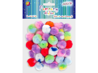 Pompony akrylowe POM-6026 wielobarwne 2, 5cm , mix kol.op.50szt.