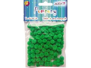 Pompony POM-302 zielone 1cm op.120szt.