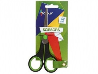 No�yczki biurowe z gumowym uchwytem 14 cm FO60605 [opakowanie=12szt]