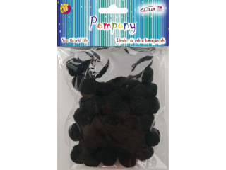 Pompony POM-408 czarne 2cm op.60szt.