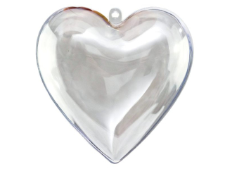 Akrylowe serce rozmiar: 80 x 78 x 46mm kolor: transparentny opakowanie: 5 szt
