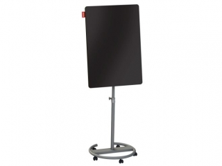 FLIPCHART MOBILNY MEMOBE, SZKLANY CZARNY, SUCHOCIERALNY MAGNETYCZNY, CIRCLE, 70X100XH220 CM