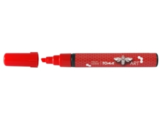 Marker akrylowy TOMA 2,5mm ścięty - czerwony