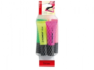 ZAKRELACZ STABILO NEON,  KPL 5 SZT. TY/ ZIEL./POM.Rӯ./MAG. (10)